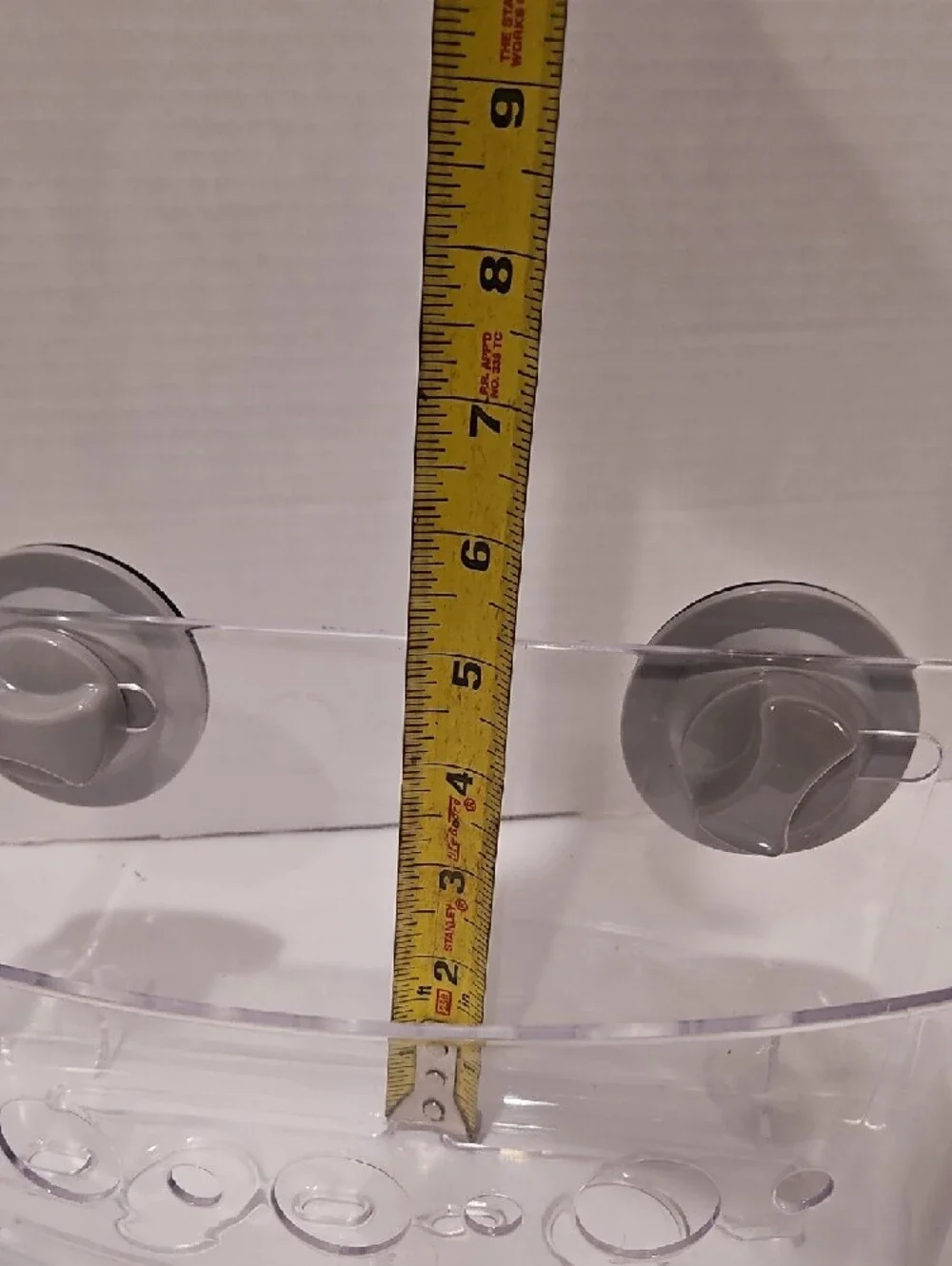 Clear Suction Shower Caddy - Transparent with Gray Suction Cups